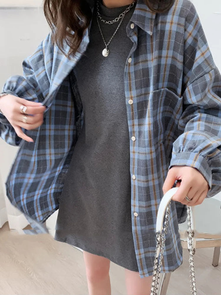 Urban Tartan Vibes Blouse - InDemandFinds