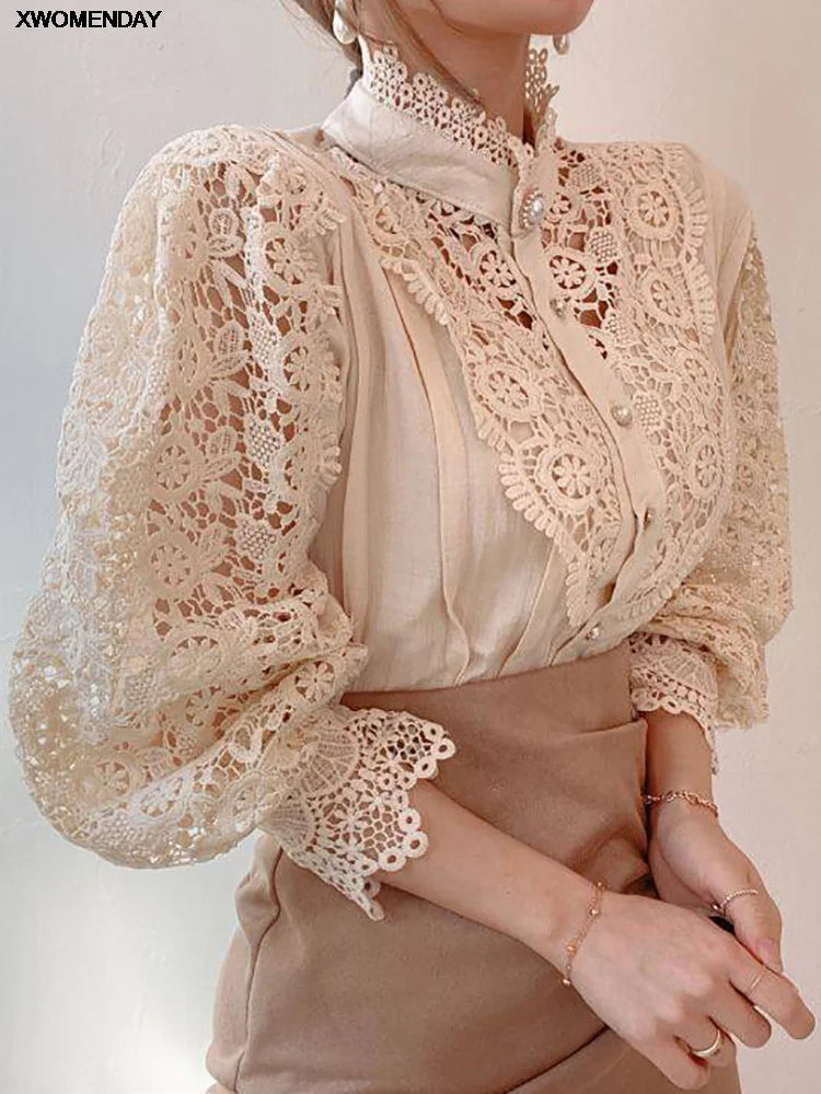 Lace Blossom Turtleneck - InDemandFinds