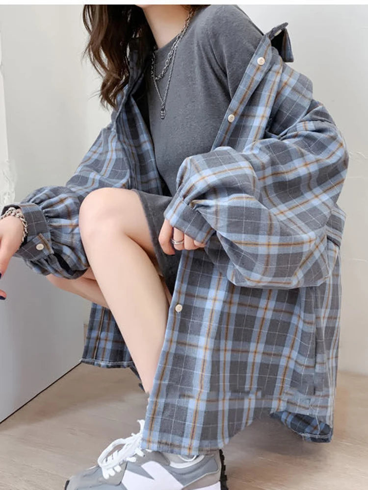 Urban Tartan Vibes Blouse - InDemandFinds