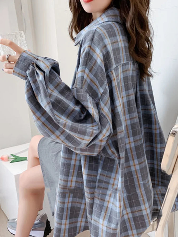 Urban Tartan Vibes Blouse - InDemandFinds
