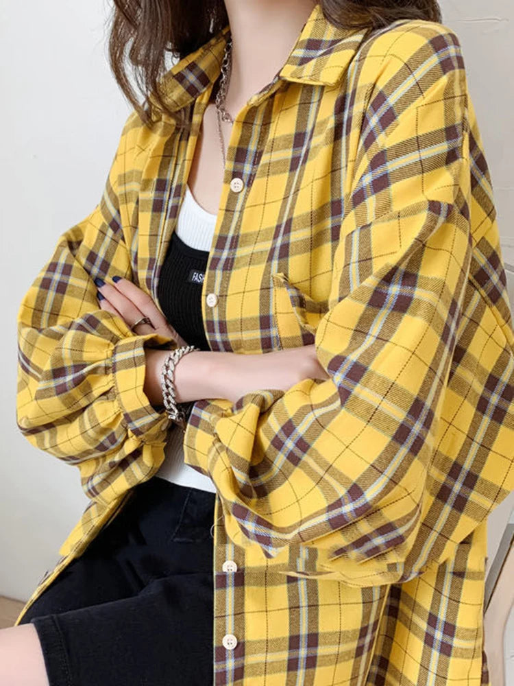 Urban Tartan Vibes Blouse - InDemandFinds