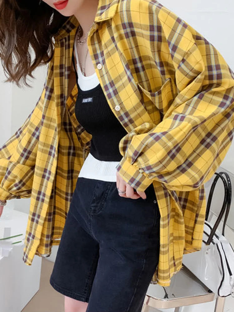 Urban Tartan Vibes Blouse - InDemandFinds