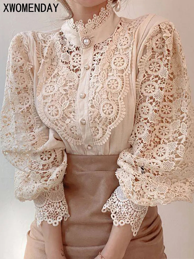 Lace Blossom Turtleneck - InDemandFinds