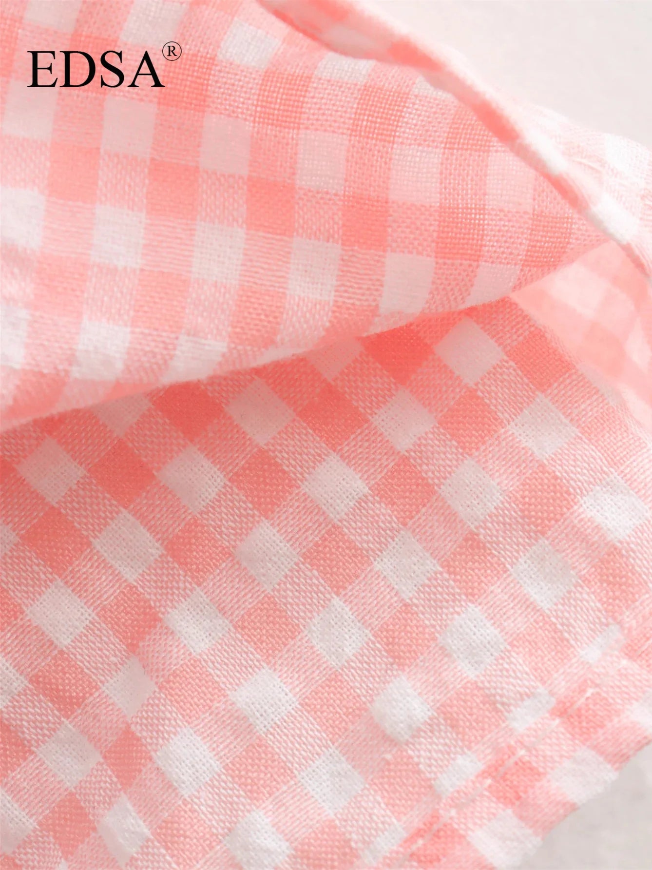 Charming Checkered Lace-Up Blouse - InDemandFinds